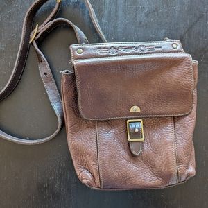 Fossil brown leather crossbody purse